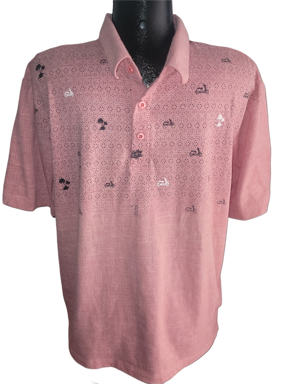 Point Zero Men's Pink Short Sleeve Polo Shirt Size XL